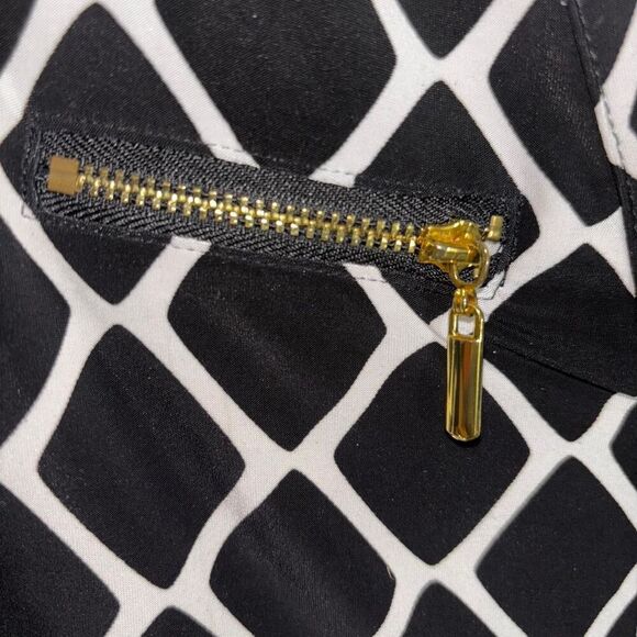 International Concepts Black White Geo Print Blouse Small Petite - Picture 5 of 7